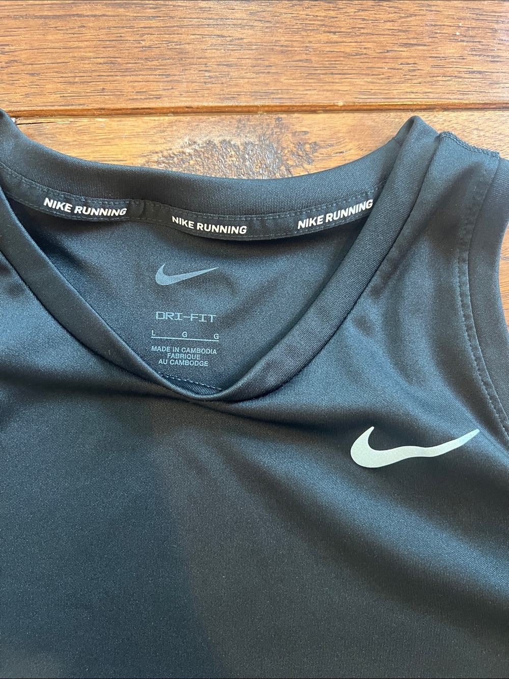 Nike Running Black Dri-Fit Sleeveless Tank Size L - Picture 3 of 8